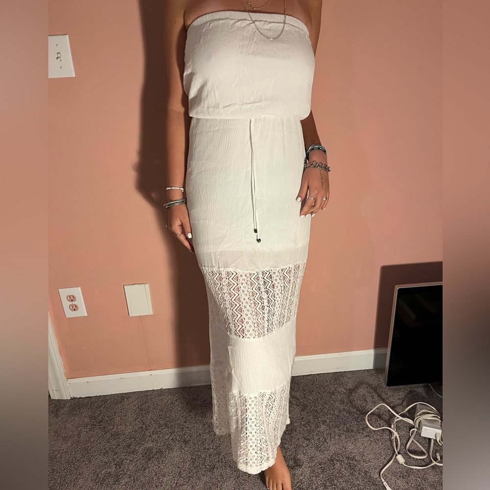 Strapless White Summer Dress ⛅️ size: XS